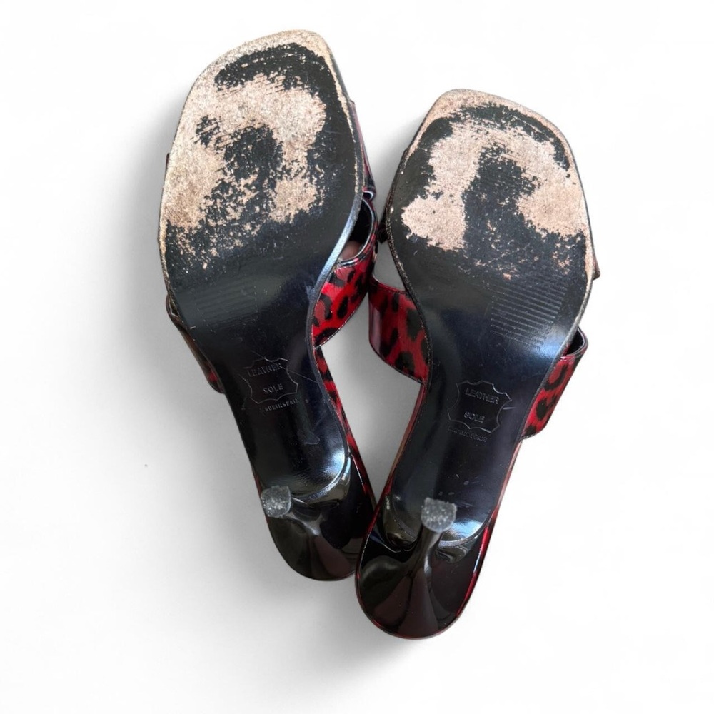 Stuart Weitzman Red Leopard Print Sandals - Picture 6 of 8